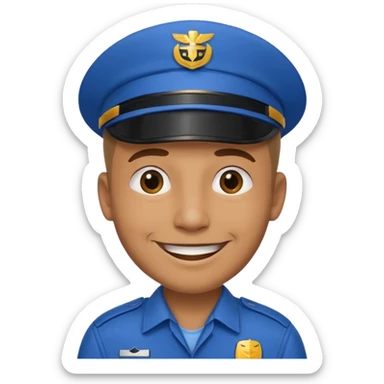a taxi driver in blue uniform sticker