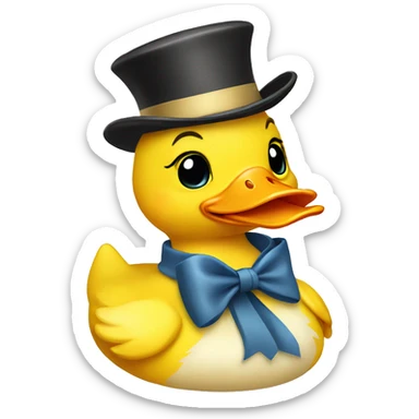 yellow duck wearing bow sticker