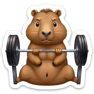 Capybara at the gym sticker