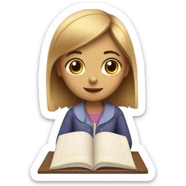 Girl studying geometry  sticker