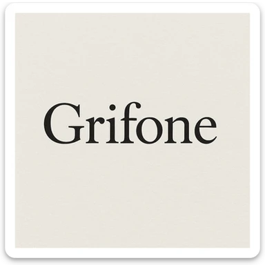 the word 'Grifone' in a classic serif font, elegant and timeless sticker