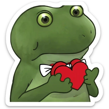 holding half a heart in one hand and half a heart in the other sticker