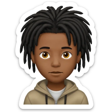 black boy with short black dreadlocks  sticker