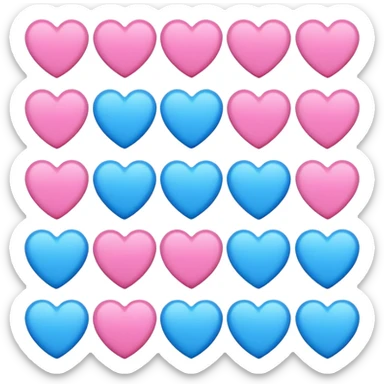 Pink or blue heart mixe sticker