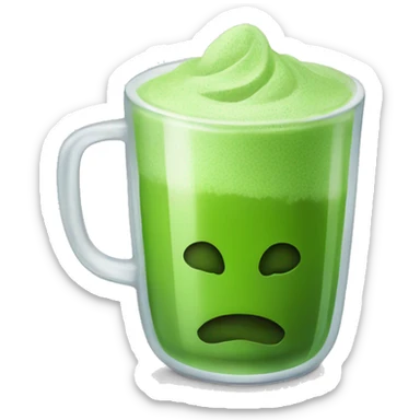 Matcha tea glass with foam  sticker