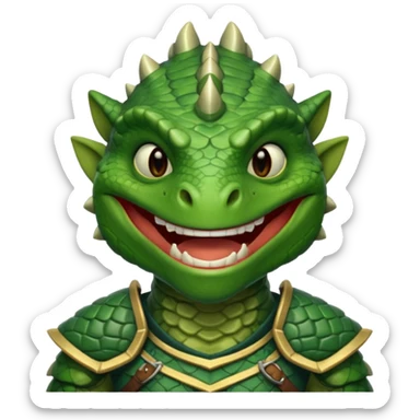 argonian warrior laughing sticker