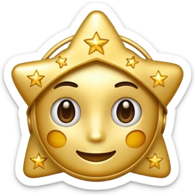 AI with the stars on emoji style sticker