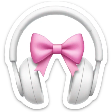 A white Headphone with pink bow sticker