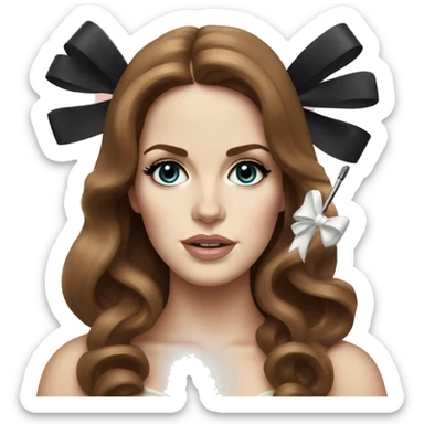 Lana del rey with a bow and microphone  sticker