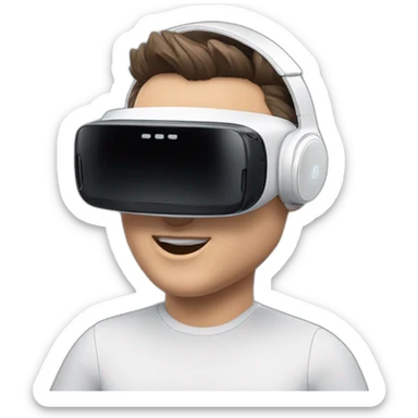 Elon musk with oculus quest 3 white headset sticker