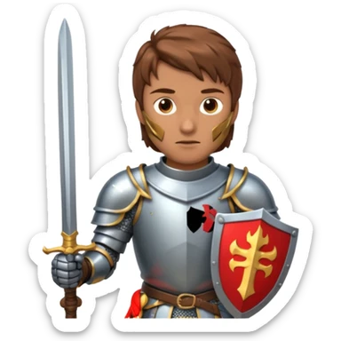 a knight with sword in his hand sticker