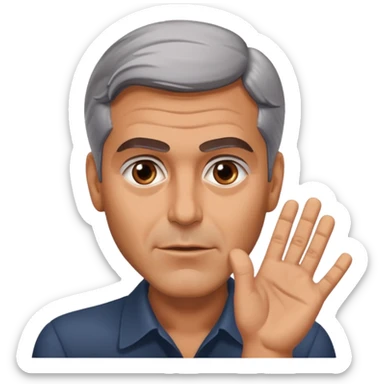 George clooney hand slapping face sticker