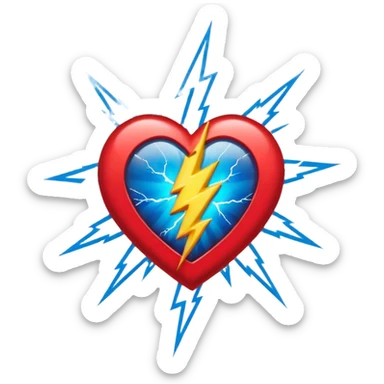 Heart with Grateful Dead lightning bolt in the middle sticker