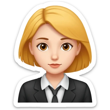 a girl manager reminds the student about the beginning of the lesson sticker