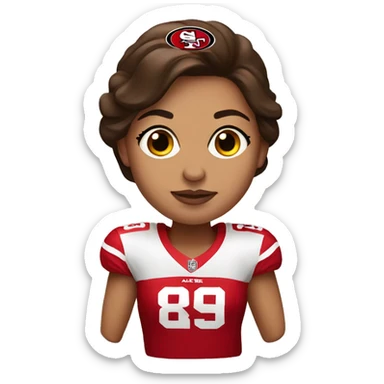 49er fan Latina with brown hair sticker
