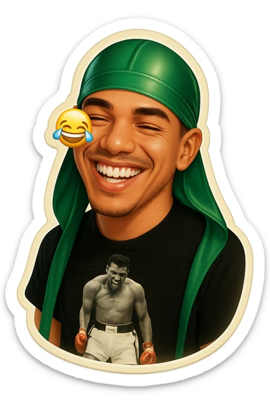 lol face laughing crying
make him smile
Change His durag To Green sticker