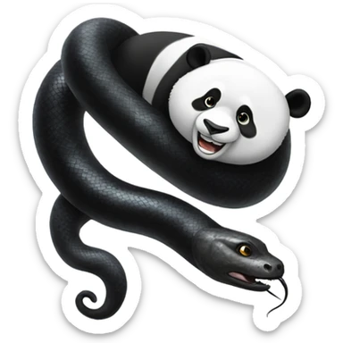 A “old money” panda hanging around with a tall black snake sticker