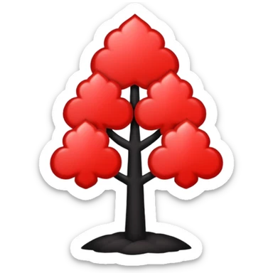 Un trébol de cinco hojas entre rojo y negro  sticker