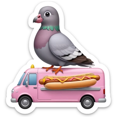 Pigeon is in the hot dog Van sticker