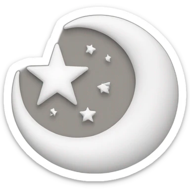 White Muslim crescent with star sticker