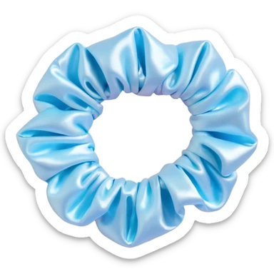 small silky pastel blue scrunchie with shimmer effect sticker