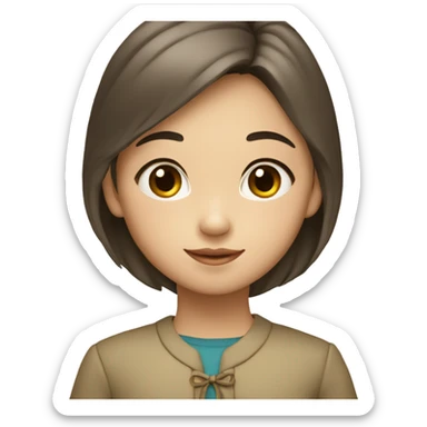 Niña con pelo chino con una vela sticker