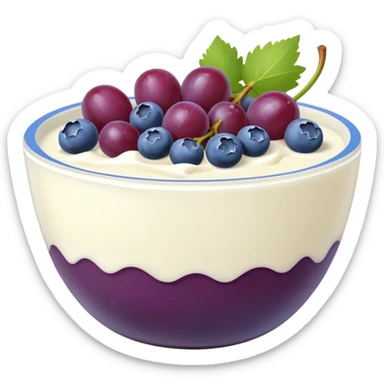 yoghurt bowl with grapes and blueberries sticker