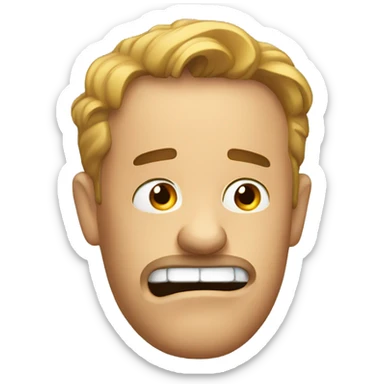 Worried jaw dropped sticker