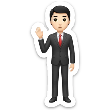 one tall, lean, business man talking, black hair, asian sticker