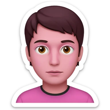 He is supposed to have all pink skin and dark brown hair and hazel eyes sticker