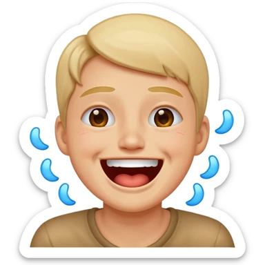 Laughing out loud while crying in a happy way sticker