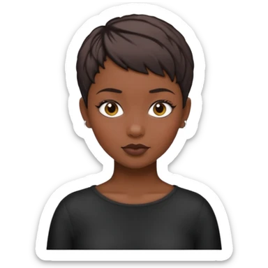 white girl pixie cut black  sticker