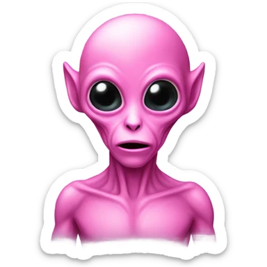 Pink alien sticker