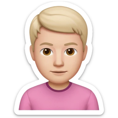 Memoji baju pink muka warna sticker