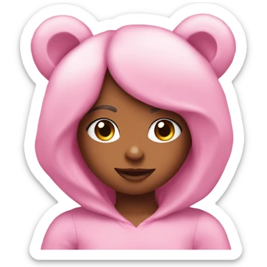 Pink teddy bear with Camila on it sticker