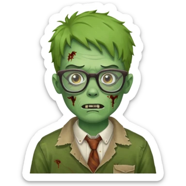 Um zombie nerd sticker
