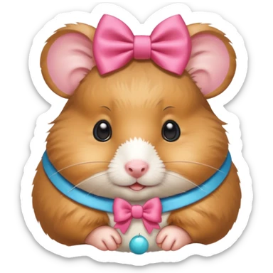 Хомяк с бантиком на голове sticker