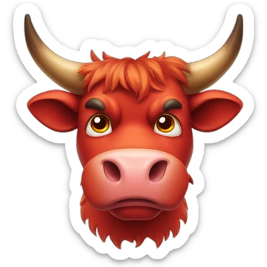angry red cow gamer sticker