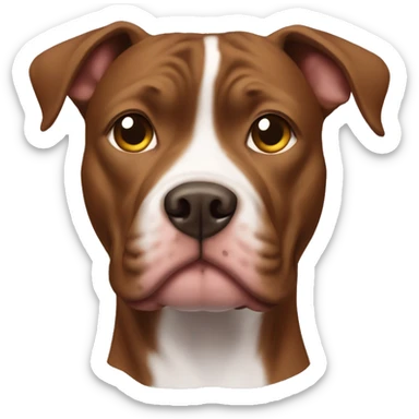 Brown pitbull dog with white chest and feet sticker