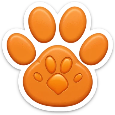 a very light pale pastel apricot orange pawprint sticker