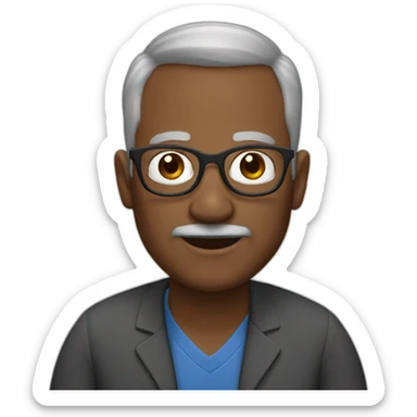 Teacher no glasses 50 year with few hair sticker