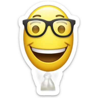 A smiling yellow Smiley with a necktie and Glases sticker
