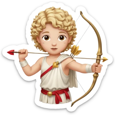 Cupid with bow and arrow sticker