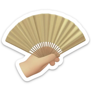 hand with Japanese fan sticker