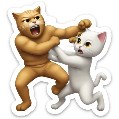 Cat fight  sticker