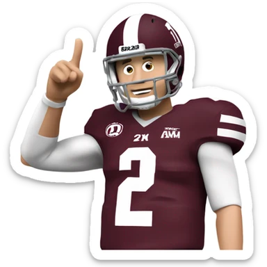 Johnny manziel in a Texas a&m maroon uniform holding up one thumb  sticker