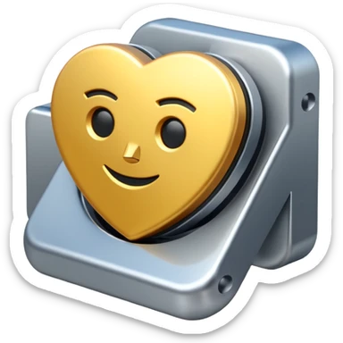 A minimalistic 3D icon representing a tech solution sticker