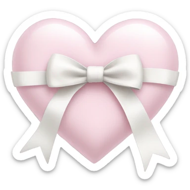 light pink heart with white bow sticker