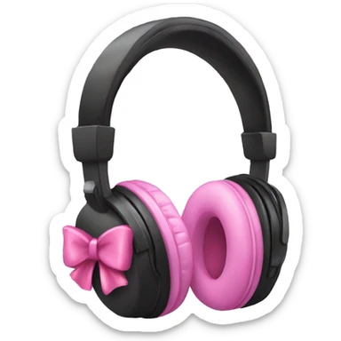 headphones with pink bows sticker