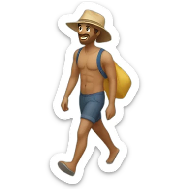 Una mañana caminando por la playa sticker